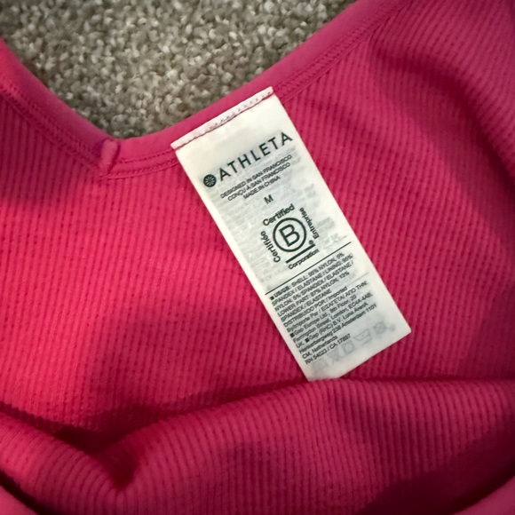 Athleta Fuchsia Ribbed Tank Top - Picture 3 of 3